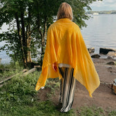 SUURI KASHMIRHUIVI, 90x180cm, keltainen
