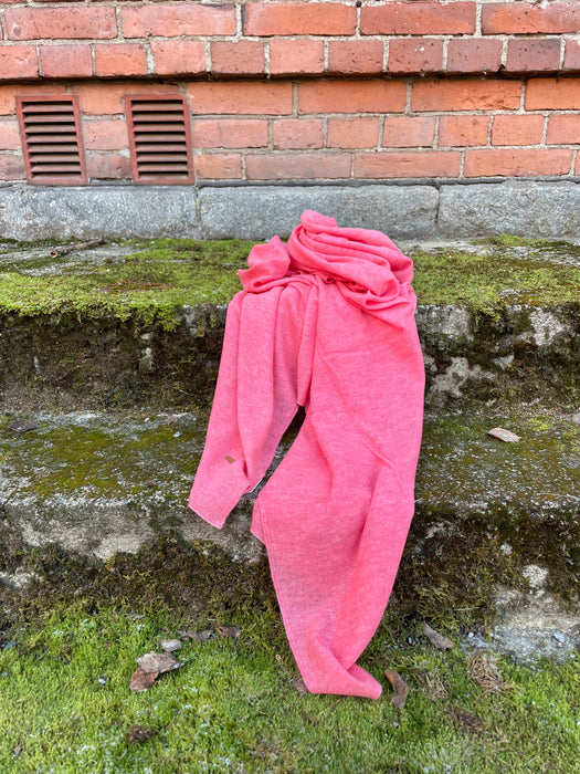 SUURI KASHMIRHUIVI, 90x200cm, korallinen pinkki