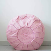 Pouf // marokkolainen nahkarahi, vaaleanpunainen